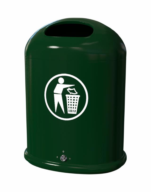 Avfallsbehållare utomhus Modell 5033 45 liter Grön
