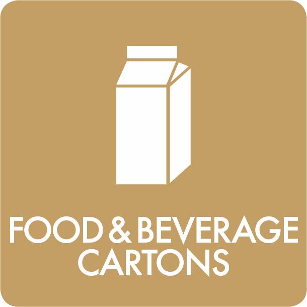 Piktogram Food & beverage cartons 12x12 cm Självhäftande Brun