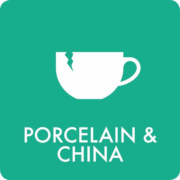 Piktogram Porcelain & China 12x12 cm Selvklebende Ljusgrön