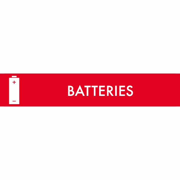 Piktogram Batteries 16x3 cm Magnetisk Röd